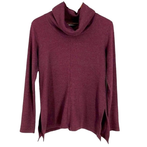 Woolrich Tops - WOOLRICH Burgundy Long Sleeve Lightweight Turtleneck Sweater Oversized Small